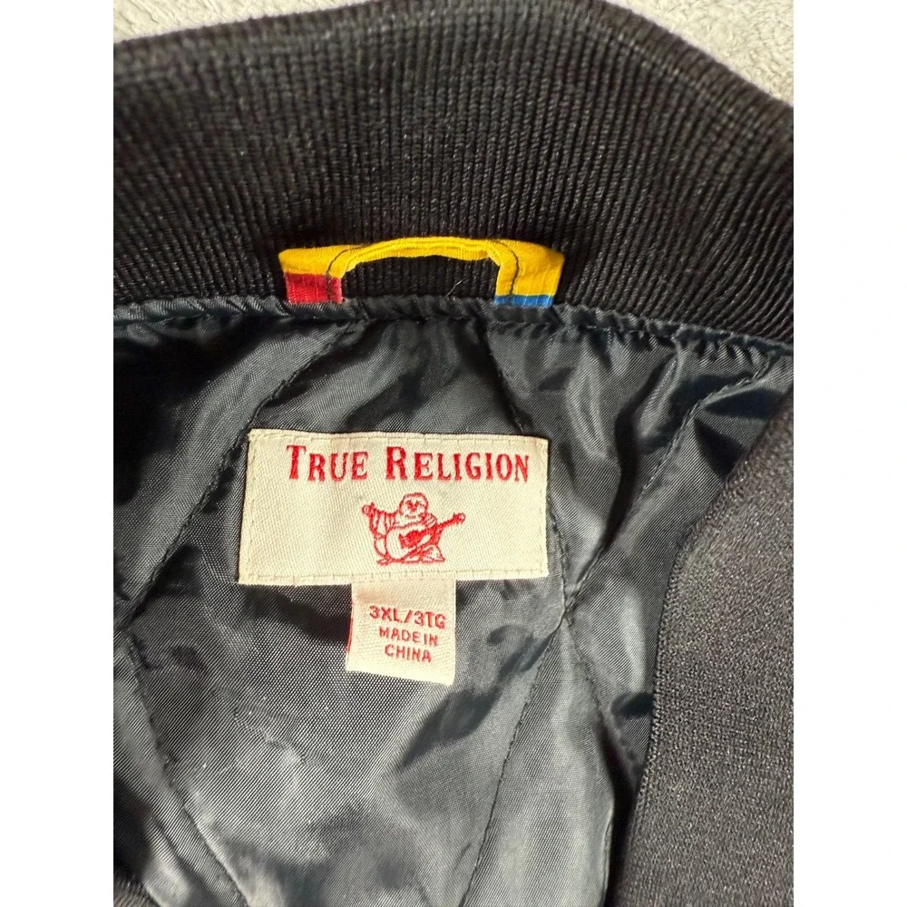 True Religion Bomber Jacket 3XL Multicolor Camo Red Yellow Blue Black